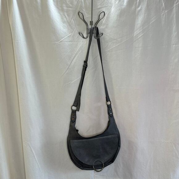 None and/or Unknown Handbags - Modern Crescent Crossbody Bag with Gold Ring Accent – 12"x8"x2"